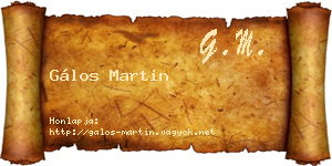 Gálos Martin névjegykártya